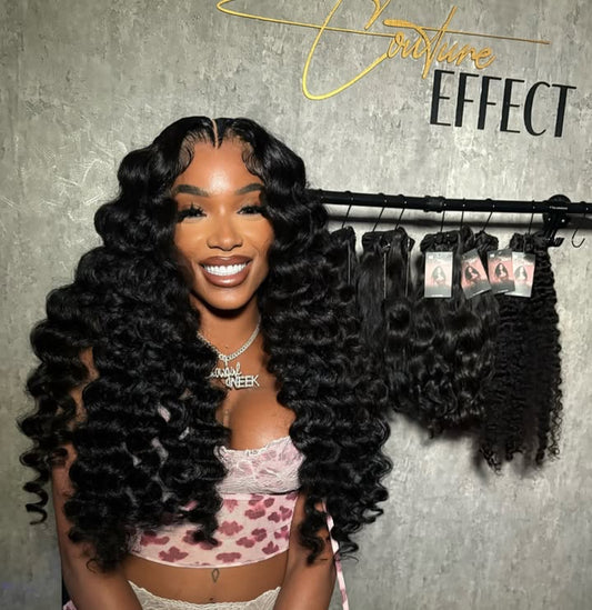 13*6 Free Deep Wave Frontal Wig Unit 250% Density